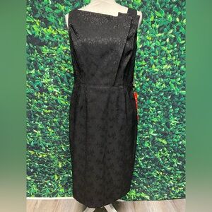 NWT Nine West Black Damask Sheath Dress Sz 8